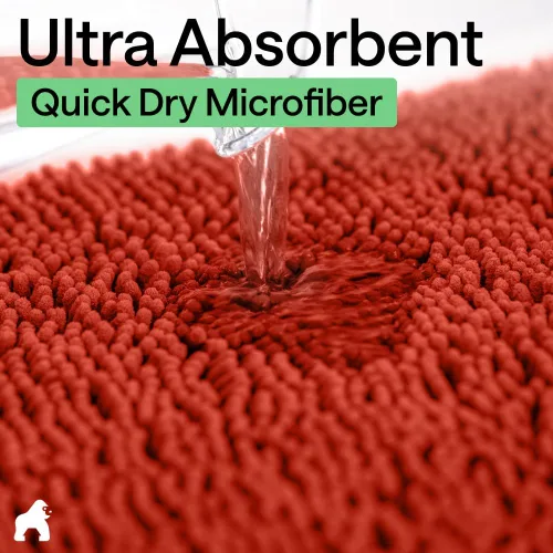 Miniatura 341 de Gorilla Grip - Tapete de baño de felpilla gruesa, suave y absorbente, secado rápido, de microfibra, con reverso de caucho, para piso de ducha, Nube