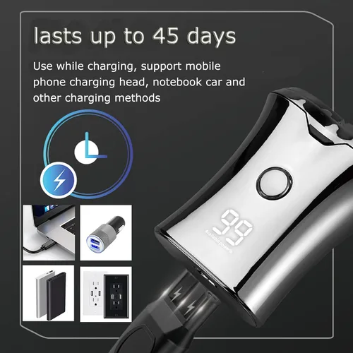 Miniatura 2 de Mini afeitadora eléctrica de viaje para hombres, afeitadora electrónica lavable de tamaño de bolsillo, recargable, portátil, inalámbrica, pequeña