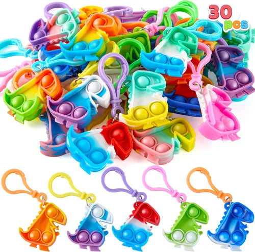 JOYIN Clavero de Juguetes para la Ansiedad de Dinosaurio Pop 30 Pack Juguetes para la Ansiedad a Granel, Recuerdos de Fiesta para Niños, Rellenos de