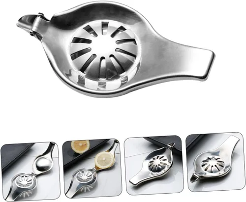 Miniatura 7 de NUOBESTY Exprimidor manual de limón de acero inoxidable, exprimidor de frutas resistente, prensa de cítricos multifuncional para uso doméstico