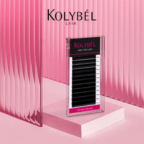 Miniatura 7 de KOLYBEL - Extensiones de pestañas Easy Fan de 0.05 mm de grosor, pestañas postizas rizadas D, bandeja de pestañas mixtas de 8-15 mm, extensión