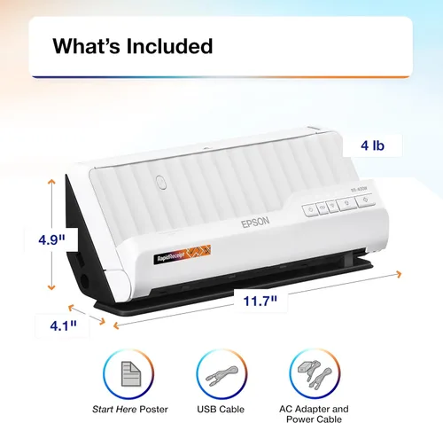 Miniatura 9 de Epson RapidReceipt RR-400W - Escáner de documentos y recibos de impuestos de 2 caras compacto inalámbrico a color con software de gestión de datos