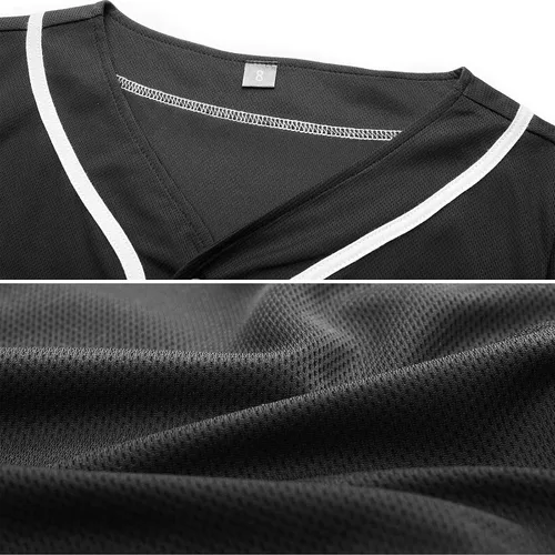 Miniatura 4 de Camiseta de béisbol para niños, camisa con botones, manga corta, hip hop, uniformes deportivos personalizados para niñas