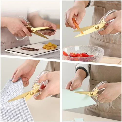 Miniatura 8 de Tijeras de cocina y tijeras afiladas, tijeras de cocina de 8.0 pulgadas, tijeras de cocina para carne y aves, aptas para lavavajillas, tijeras