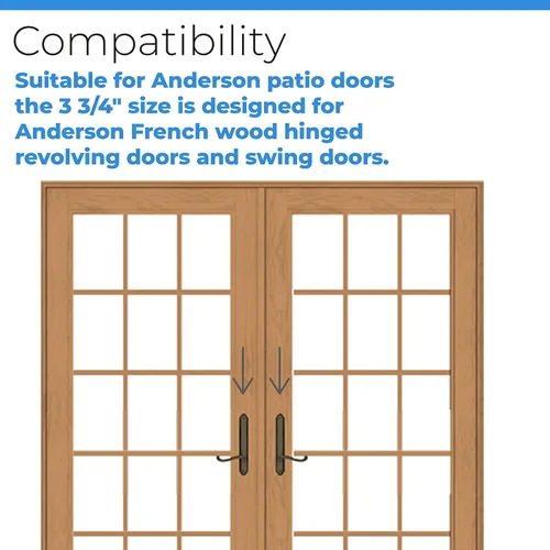 Miniatura 4 de PalpitateC Piezas de repuesto para manija de puerta Andersen de 3-3/4 de largo, compatibles con puertas de patio Andersen, puerta con bisagras