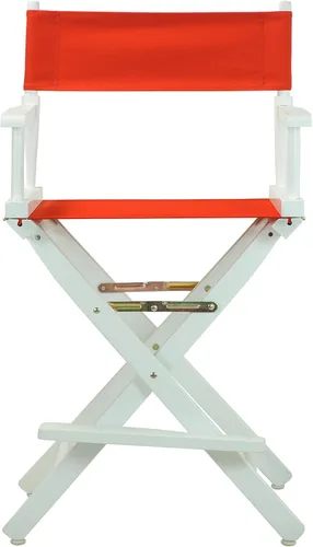 Miniatura 5 de Casual Home - Silla de director de 24 pulgadas, marco blanco con lienzo rojo, altura de mostrador