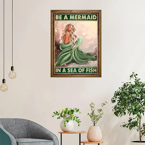 Miniatura 2 de Regalo de Navidad Dream Mermaid Green Hermoso kit de pintura de diamante, pintura de diamante para adultos, punto de cruz, 5D, cristal de diamante