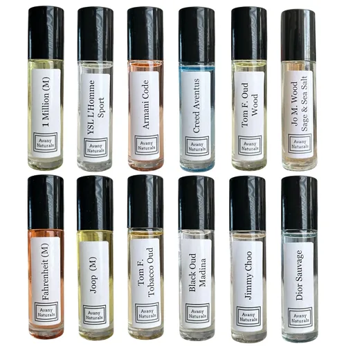 Muestras de aceite de fragancia para hombres, perfume de aromas mejorados, aceite corporal perfumado, colonia de tamaño de viaje, juego de regalo de