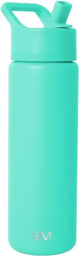Miniatura 77 de Simple Modern botella de agua reutilizable con tapa con pajilla, de acero inoxidable con aislamiento al vacío, para gimnasio, viajes y deportes
