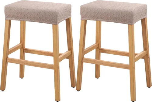 Miniatura 26 de YISUN Fundas de taburete rectangulares, paquete de 2 fundas elásticas impermeables para asiento de silla de montar, taburetes de bar, sillas de bar