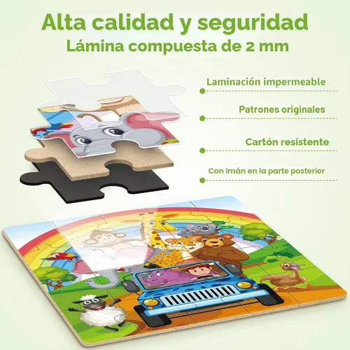 Miniatura 3 de SYNARRY Rompecabezas magnéticos para niños de 3 a 5 años, 20 piezas de rompecabezas de animales pequeños para niños de 4 a 6 años, regalos