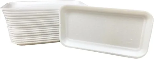 bark and Lindy Crafts - Bandejas de espuma, bandeja de carne de espuma blanca, bandejas de mezcla de pintura y tinta, bandeja de alimentos, bandejas