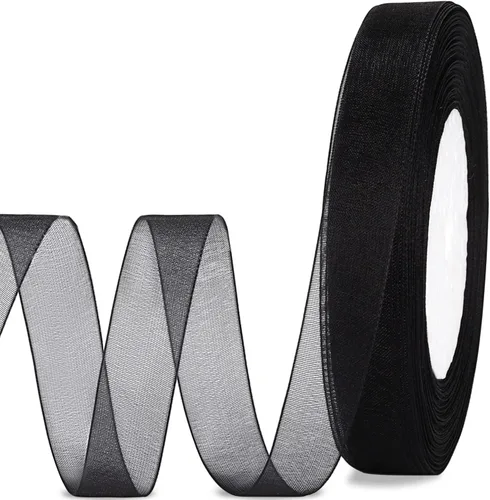 Miniatura 7 de molshine Cinta de organza transparente brillante de 50 yardas x 5/8 pulgadas, para ramos de guirnaldas, lazo, boda, envoltura de regalos, cabello