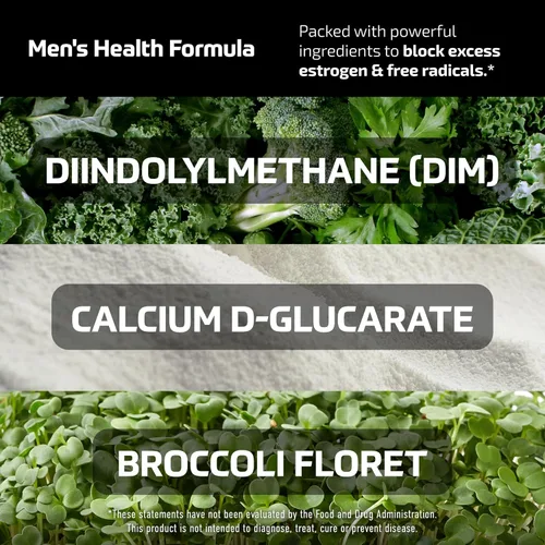 Miniatura 4 de Suplemento DIM para hombres de 300 mg Bloqueador de estrógeno e inhibidor de la aromatasa Refuerzo de equilibrio hormonal extra fuerte