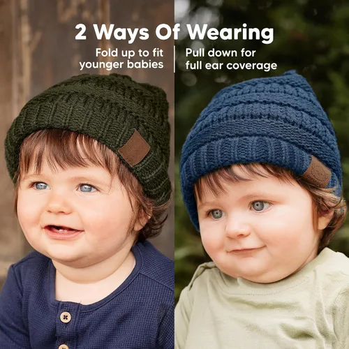 Miniatura 21 de KeaBabies 3-Pack Baby Beanies for Boys, Girls - Stretchy Knit Baby Hats, Cute Newborn