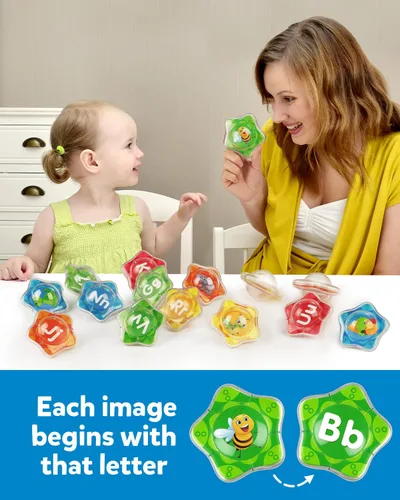 Miniatura 4 de Coogam Juguetes flotantes de baño con estrella de mar, juego de 26 letras del alfabeto para bañera, juguete educativo Montessori para piscina