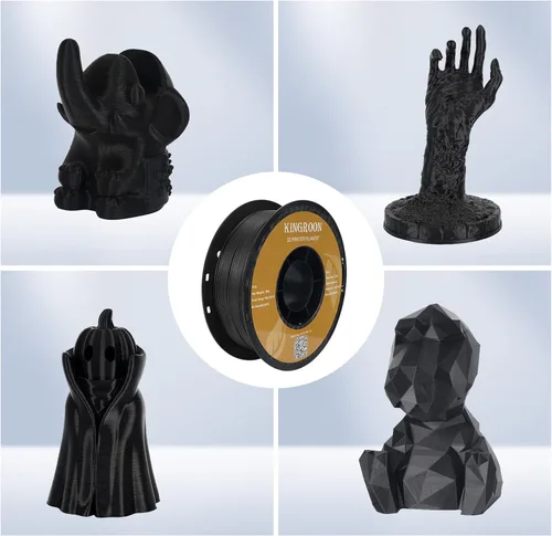 Miniatura 2 de Filamento para impresora 3D Kingroon PLA, 10 carretes, precisión dimensional +/- 0.02 mm, carrete de 10 kg (22 libras), 1.75 mm, negro