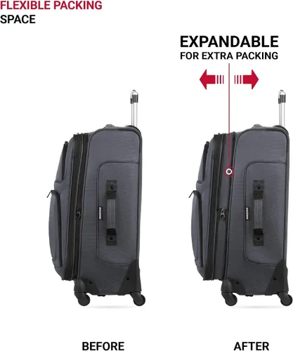 Miniatura 231 de SwissGear - Equipaje suave expandible Sion con ruedas, Negro