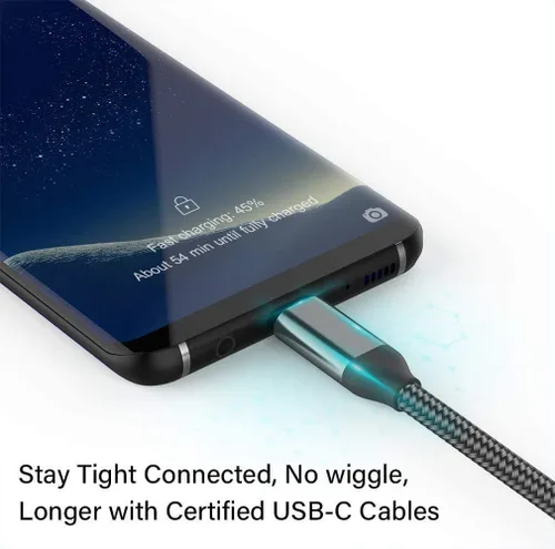 Miniatura 4 de Cable USB C de 10 pies para carga de iPhone 15 16 Pro Max, iPad Pro, carga rápida, cordón de nylon para Samsung Galaxy S24 S23 S22 S21 S20 S10, Note