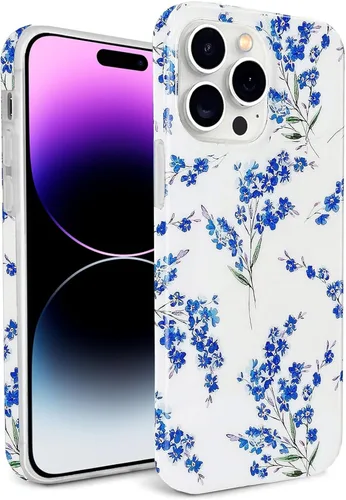 Miniatura 11 de J.west Funda de silicona protectora de silicona para iPhone 14 Pro de 6.1 pulgadas, diseño floral de TPU suave con ramos de flores de verano, Bouquet