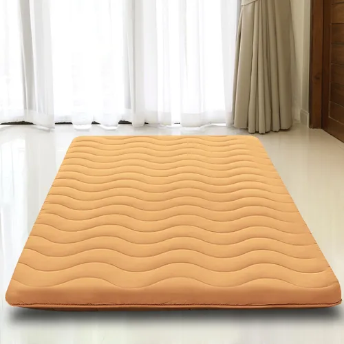 Miniatura 12 de Colchón de Futón Japonés para Suelo, 100% Espuma Cómoda de Alta Densidad, Colchón Plegable Engrosado de 3.5 Pulgadas, Tapete Tatami para Dormir, Gris