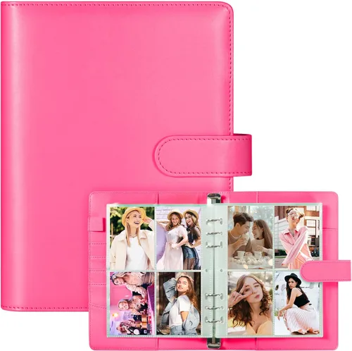 Miniatura 18 de Carpeta para tarjetas fotográficas A5 Kpop con 30 páginas de tarjetas de 4 bolsillos, Carpeta A5 de 6 anillos álbum coleccionador de tarjetas
