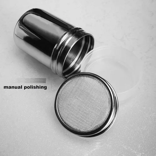 Miniatura 2 de Dispensador de tamiz agitador, contenedor de acero inoxidable para harina de canela, azúcar en polvo, bicarbonato de sodio, cacao, maicena, etc.