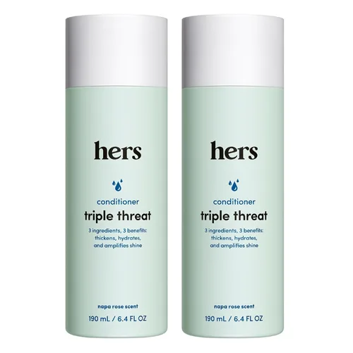 Hers Triple Threat Conditioner – Fórmula de aminoácidos, aceite de argán y aceite de coco – Acondicionador hidratante para todo tipo de cabello –