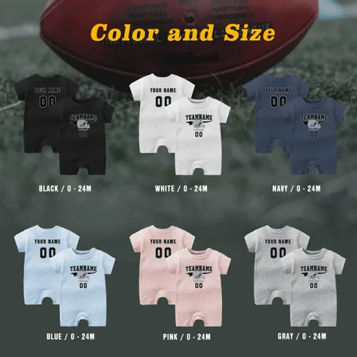 Miniatura 52 de Traje de fútbol personalizado para bebé, hace que tu bebé nombre y número de ropa de fútbol regalos