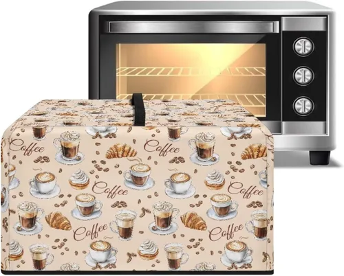 Miniatura 16 de Cubierta para horno de microondas a prueba de polvo, para encimera, freidora de aire, tostadora, horno, para decoración interior del hogar, L, 20.9