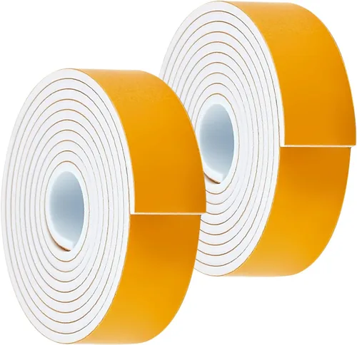 Tira de sellado de puerta de 1 pulgada de ancho x 1/8 pulgadas de alto, cinta aislante de puerta, cinta de espuma de alta densidad para marco de