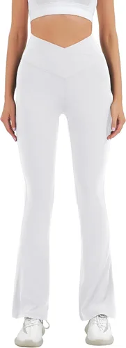 Miniatura 106 de HEGALY Pantalones de yoga acampanados para mujer, leggings cruzados, suaves, de cintura alta, pantalones casuales de entrenamiento con corte de bota