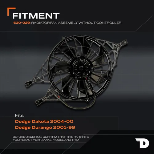 Miniatura 2 de Dorman Conjunto de ventilador de refrigeración del motor 620-029 compatible con modelos Dodge seleccionados