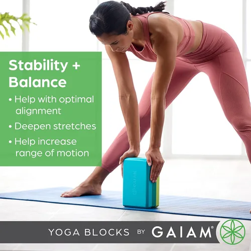 Miniatura 2 de Gaiam Yoga Block - Supportive Latex-Free Eva Foam - Soft Non-Slip Surface with Beveled Edges for Yoga, Pilates, Meditation Menta cool