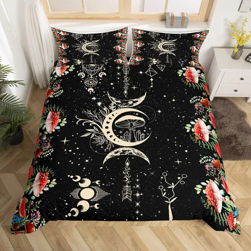 Miniatura 41 de Funda de edredón de hongos salvajes, acuarela, decoración de plantas naturales para exteriores, juegos de ropa de cama para niños, adolescentes
