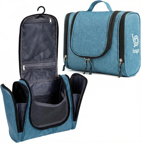 Miniatura 21 de Bolsa de Aseo de Viaje Bago Bolsa de Aseo Impermeable Colgante Bolsa de Aseo Grande para Baño y Viaje Organizador de Bolsa de Artículos de Tocador
