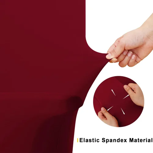 Miniatura 4 de Smiry Paquete de 2 Manteles de Spandex de 6 Pies, Manteles Elásticos Ajustables Extensibles, Lavables y Sin Arrugas, Cubierta Rectangular para Mesa