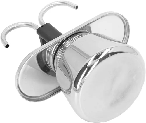 Miniatura 5 de TOPINCN Olla de moka de doble tubo de 3.4 fl oz, cafetera cubana para hacer expresos, capuchino y café con leche, tazas y tazas de té, tazas