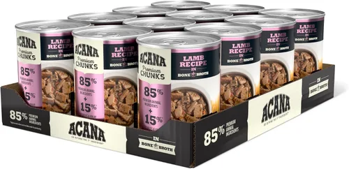 Miniatura 13 de ACANA Premium Trozos en Caldo de Hueso Sin Granos Comida Húmeda para Perros Receta de Ternera 12.8 onzas Latas (12 Unidades)