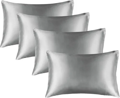 Miniatura 80 de Bedelite Funda de almohada de satén para el cuerpo, súper suave y refrescante, para el cabello y la piel, transpirable, sedosa y larga, 20 x 54 Rosa