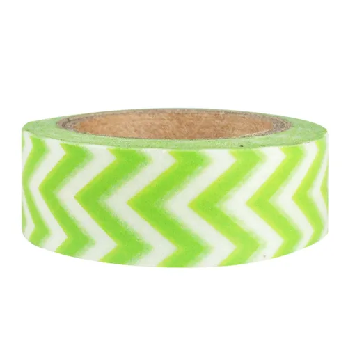 Miniatura 36 de Wrapables Cinta adhesiva japonesa a rayas Washi - Rayas de bloque verde diagonal Rayas diagonales de bloque verde