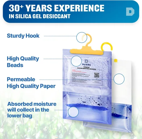 Miniatura 5 de Dry & Dry Deshumidificadores absorbentes de humedad prémium para el hogar, sótano, dormitorio, pequeños deshumidificadores – absorbentes de humedad
