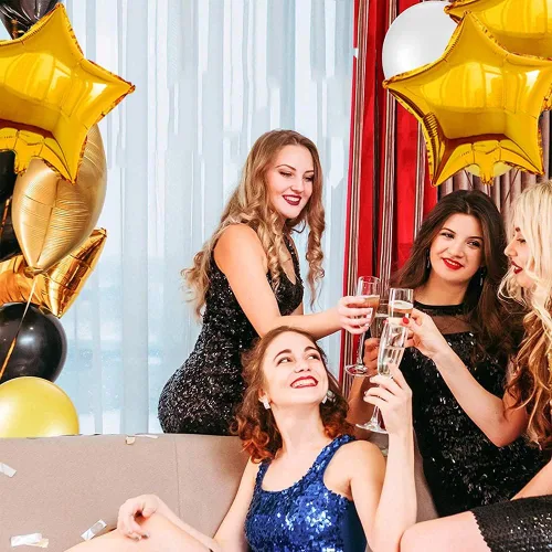 Miniatura 5 de BEISHIDA 30 globos dorados de 18 pulgadas con forma de estrella de Mylar para fiesta de cumpleaños, boda, día de San Valentín, fiesta de compromiso