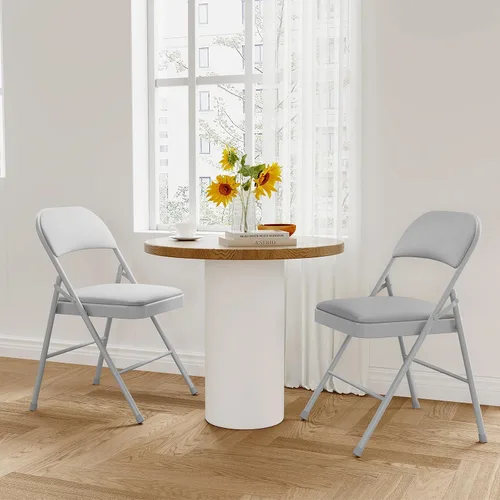 Miniatura 11 de GarveeHome Paquete de 2 sillas plegables con cojines acolchados, silla plegable acolchada con capacidad para hasta 350 libras, silla plegable