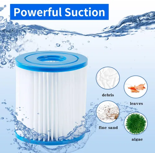 Miniatura 3 de Cartucho de filtro de piscina tipo I de alta eficiencia para olas de verano 300/330 gal. Bomba de filtro, filtro de piscina pequeño de uso