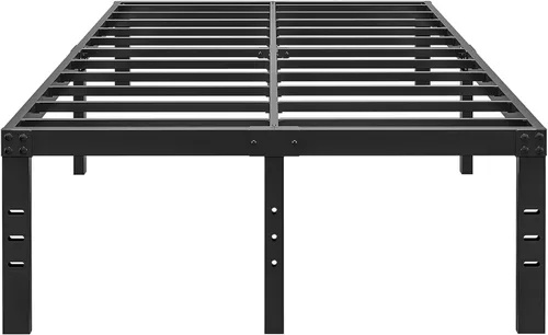 Miniatura 18 de ALDRICH Base de cama metálica de 18 pulgadas para cama individual - Plataforma básica de listones de acero negro, fácil de montar, resistente y sin