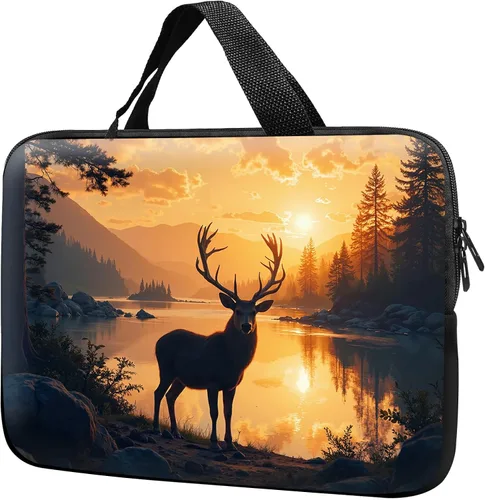 Miniatura 8 de Funda para laptop con asa de 17 pulgadas, impermeable, diseño de leopardo, compatible con MacBook Air, Pro, HP, Dell, Lenovo, ASUS