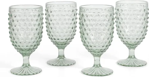 Miniatura 11 de Martha Stewart Chauncey - Paquete de 4 vasos de vidrio hechos a mano de 14.3 onzas, color transparente Transparente (clavo)