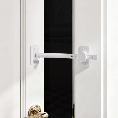 CLYMENE Tope de puerta y pestillo para gatos, pestillo ajustable extra grande para puerta de gato, mantiene a los perros fuera de la caja de arena y