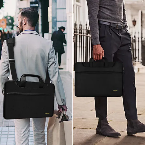 Miniatura 2 de Hseok Bolsa de hombro delgada para laptop de 13-14 pulgadas Bolso de mano con funda pequeña compatible con MacBook Pro de 14 pulgadas M4/M3/M2/M1